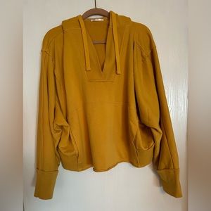 CUPSHE cropped oversized yellow hoodie